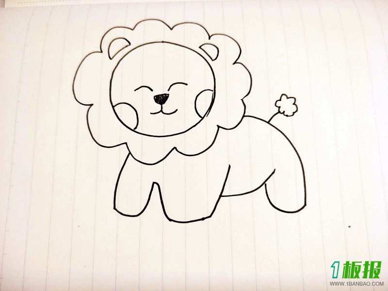 可爱小狮子简笔画3
