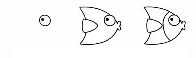 热带鱼简笔画怎么画1