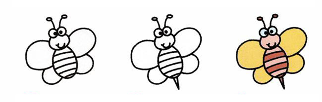 蜜蜂简笔画步骤图解2