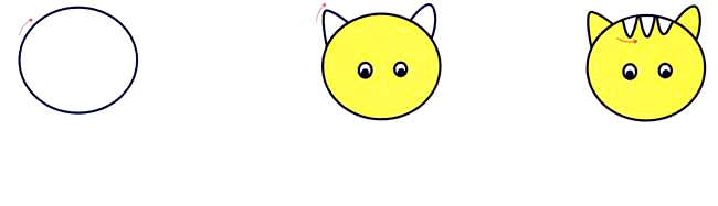 卡通小猫简笔画彩色1