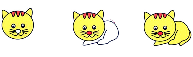 卡通小猫简笔画彩色2