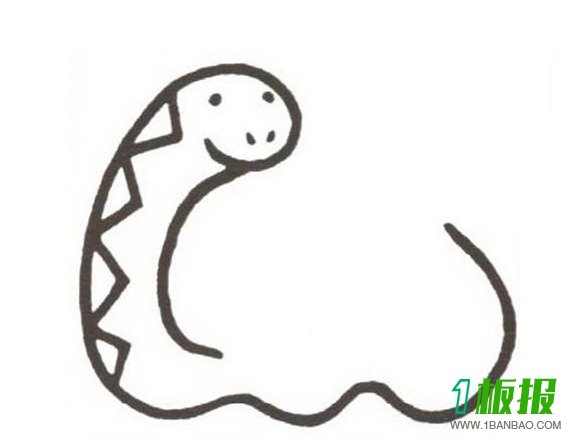 简单卡通小蛇简笔画2