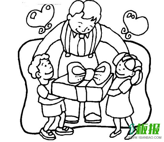 爸爸和孩子的简笔画1