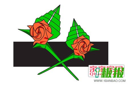 折纸玫瑰花步骤图解41