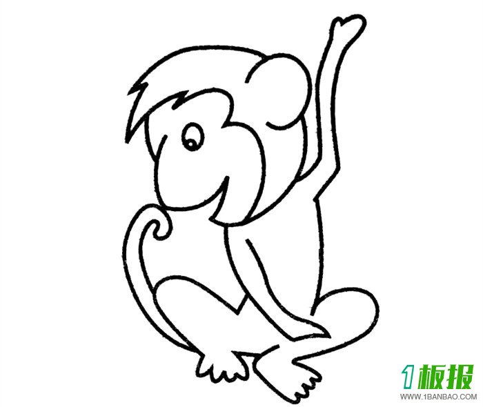小猴子简笔画步骤5