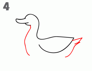 鸭子游泳简笔画4