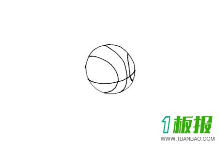 篮球彩色简笔画的画法3