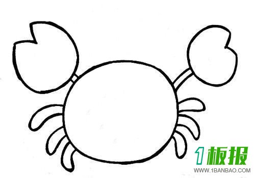 儿童螃蟹简笔画步骤图解3