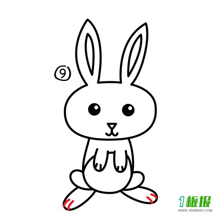 卡通小白兔简笔画9