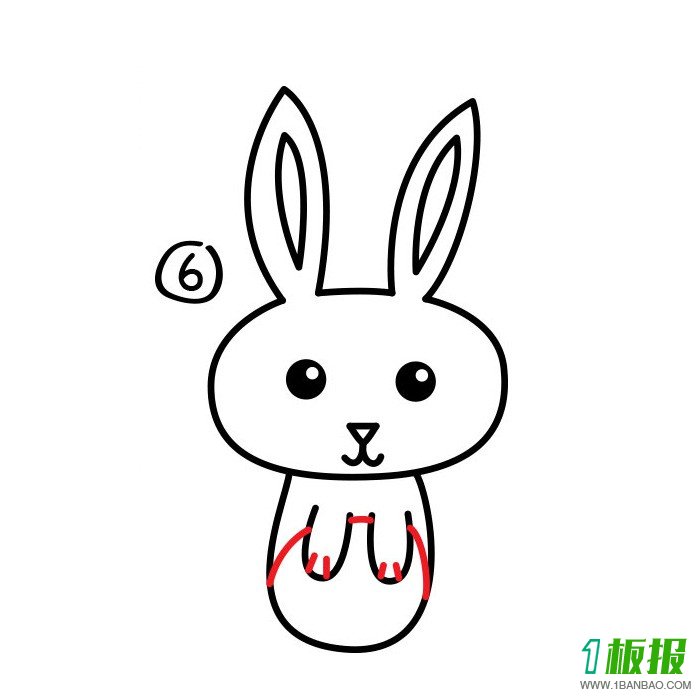卡通小白兔简笔画6