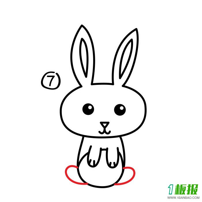 卡通小白兔简笔画7