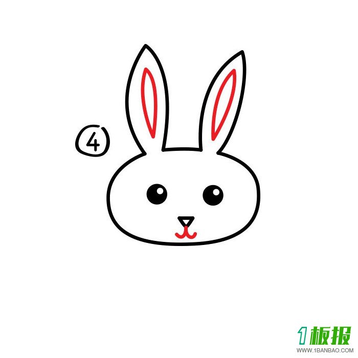 卡通小白兔简笔画4