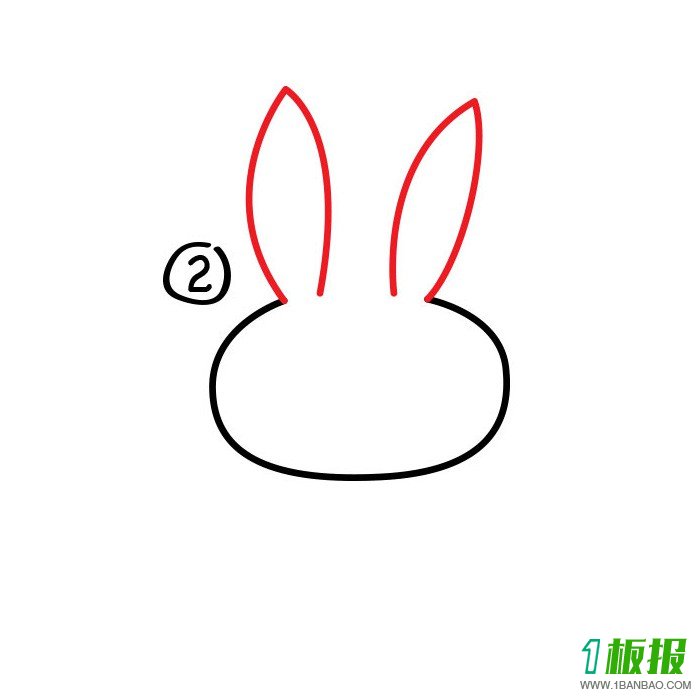 卡通小白兔简笔画2