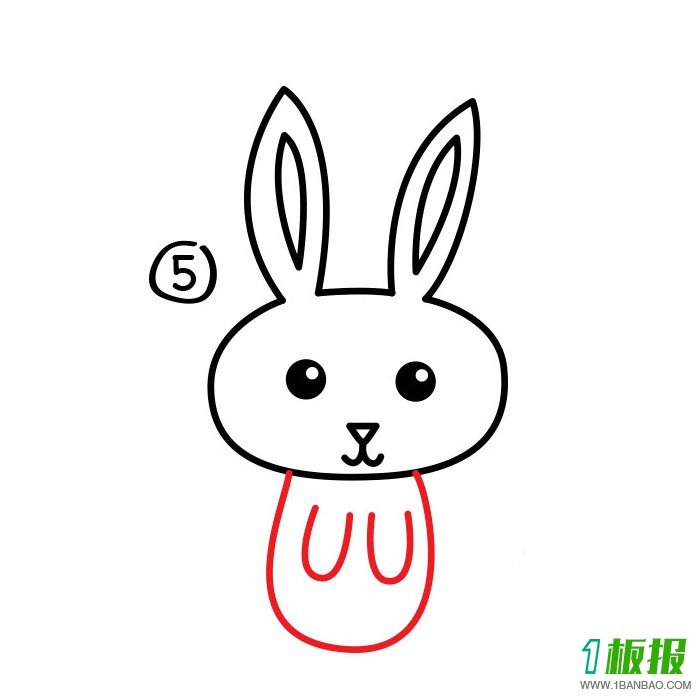 卡通小白兔简笔画5