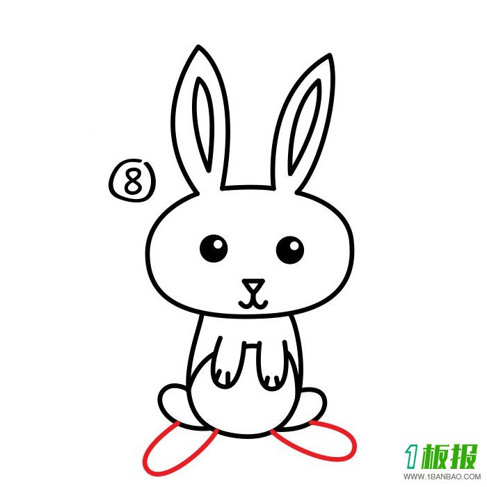 卡通小白兔简笔画8