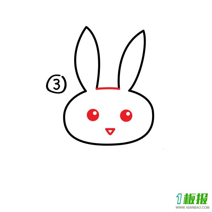 卡通小白兔简笔画3