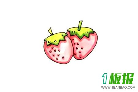 水果草莓简笔画的画法4