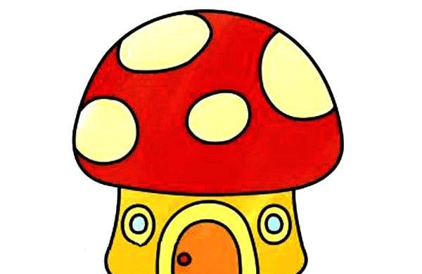 蘑菇屋简笔画的画法